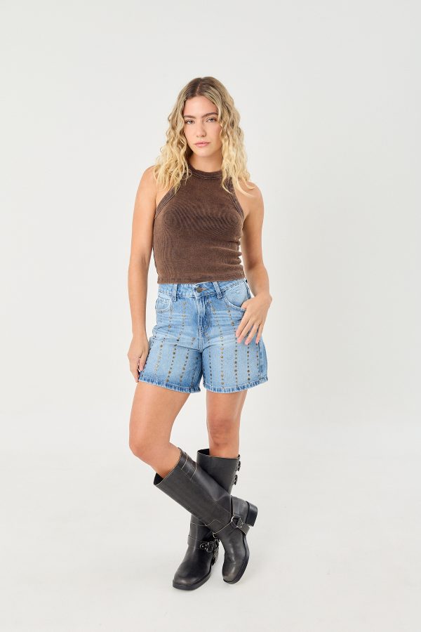 Alternative view of Short Longline ROXY Ocean Blue Studded
