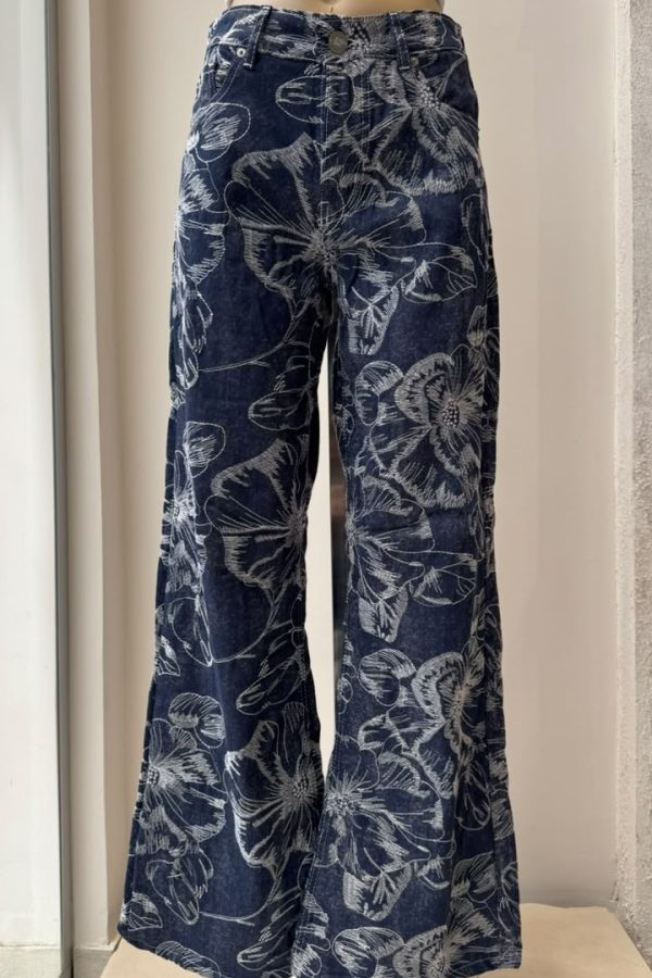 Alternative view of Wide Leg MILAN Denim Blossom Blue