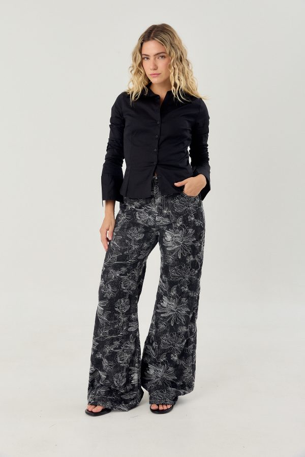 Wide Leg OSAKA Blossom Black