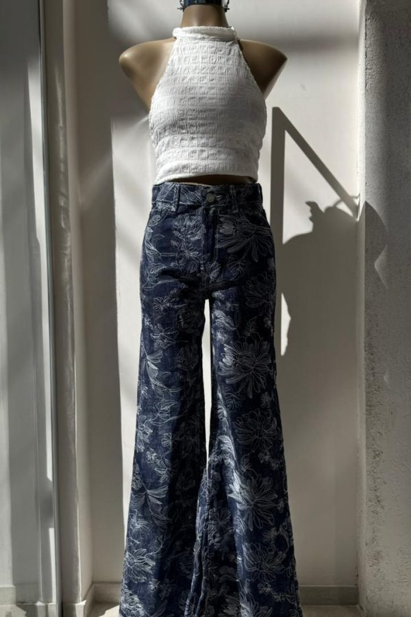 Alternative view of Wide Leg OSAKA Blossom Blue