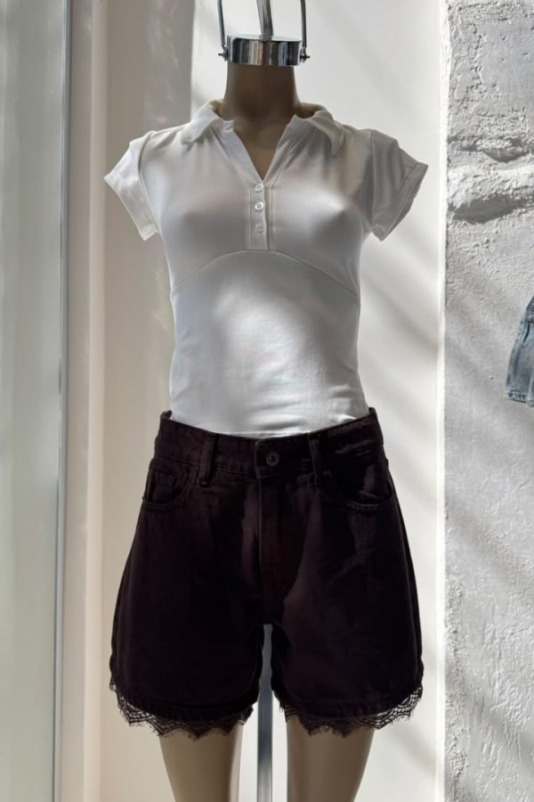 Alternative view of Short CAPRI Brown Lace