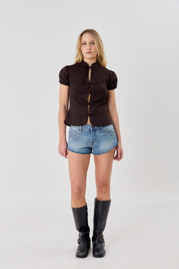 Short CLEO Ocean Blue Studded