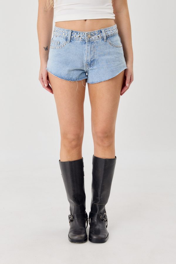 Alternative view of Short EMILY Atlantic Blue Studded