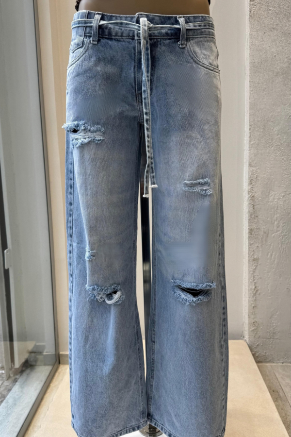 Wide Leg ANISTON Snow Blue Ripped
