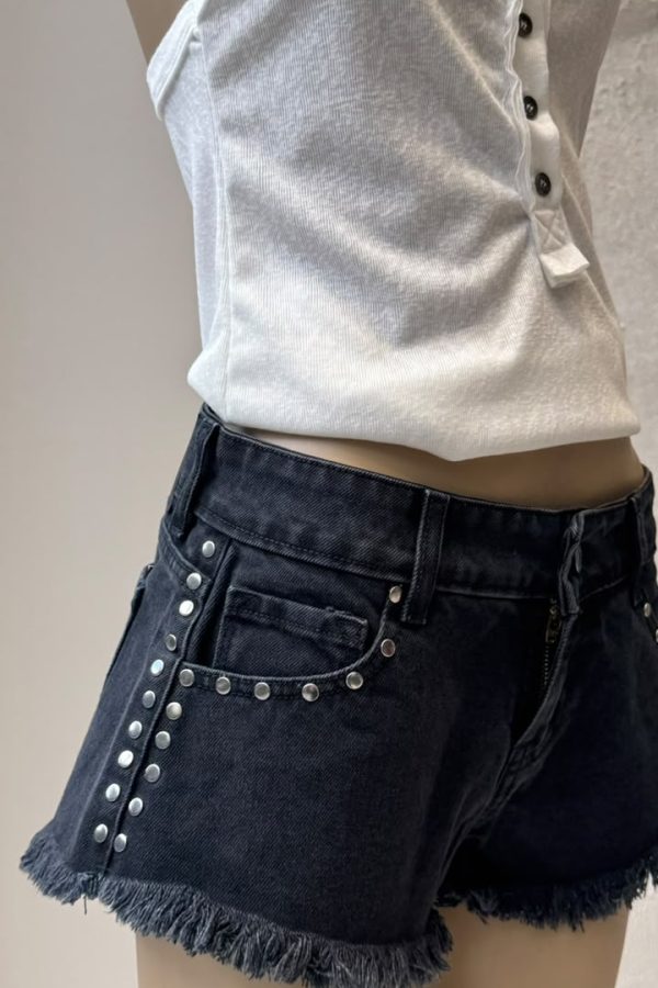 Short BRITNEY Black Onyx Studded