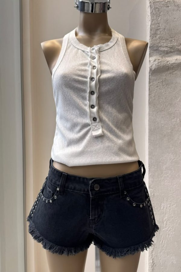 Alternative view of Short BRITNEY Black Onyx Studded